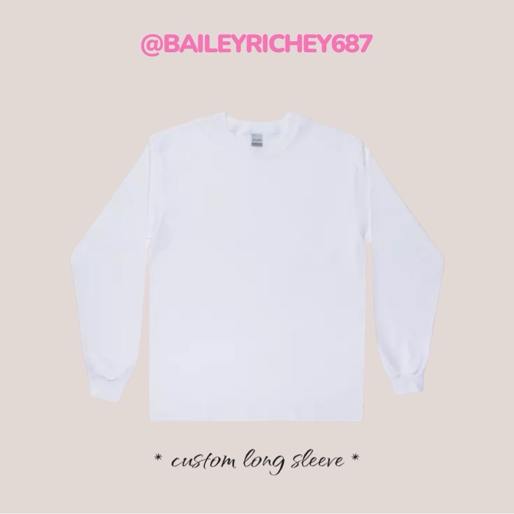 Custom White Long Sleeve T-Shirt